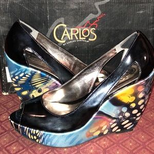 5” Platform Wedge Paten Leather Carlos Santana